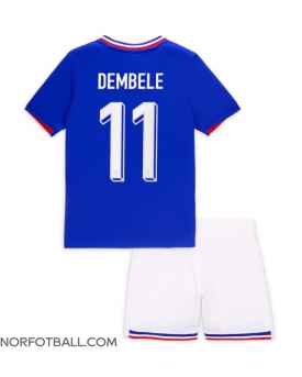 Billige Fotballdrakt Frankrike Ousmane Dembele #11 Replika Hjemmedraktsett Barn EM 2024 Kortermet (med bukser)
